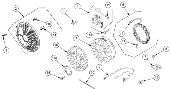 Engine Electrical Diagram and Parts List for LT2180 13A254G710-13A254G712 Cub Cadet Lawn Tractor